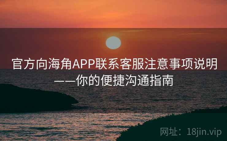 官方向海角APP联系客服注意事项说明——你的便捷沟通指南