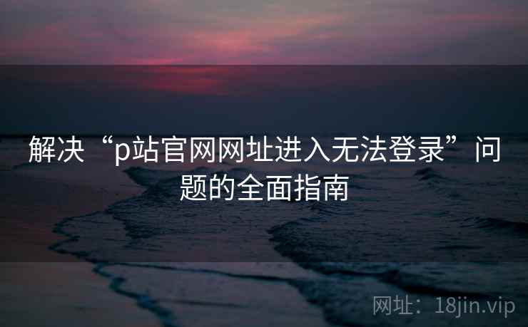 解决“p站官网网址进入无法登录”问题的全面指南