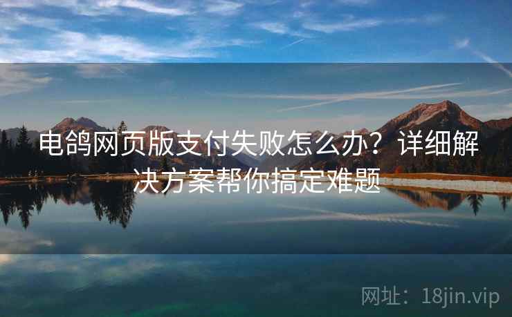电鸽网页版支付失败怎么办？详细解决方案帮你搞定难题