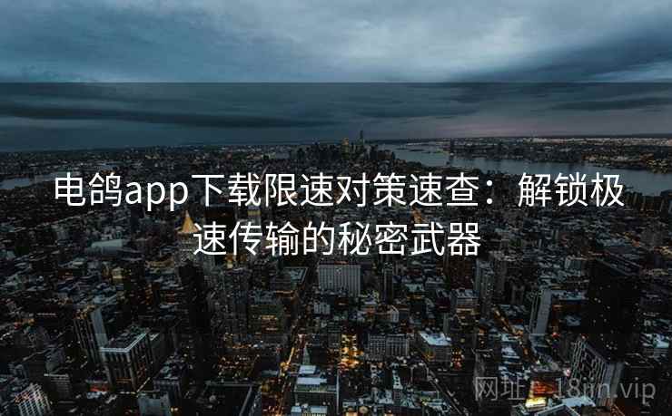 电鸽app下载限速对策速查：解锁极速传输的秘密武器